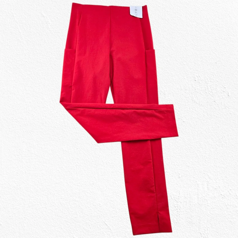 Athleta Wander Slim Pant Red High Rise Work to Workout Pants Ankle Pants Size 4